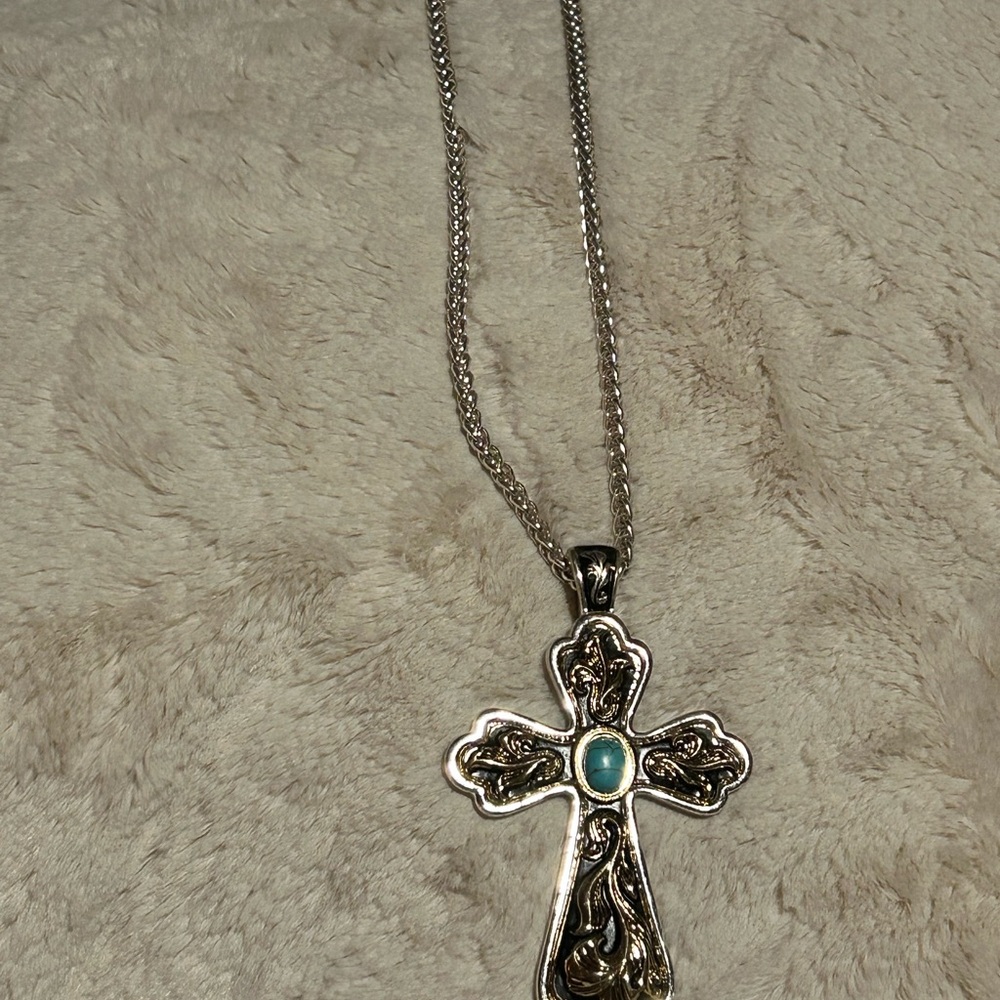 Silver Cross Pendant Necklace